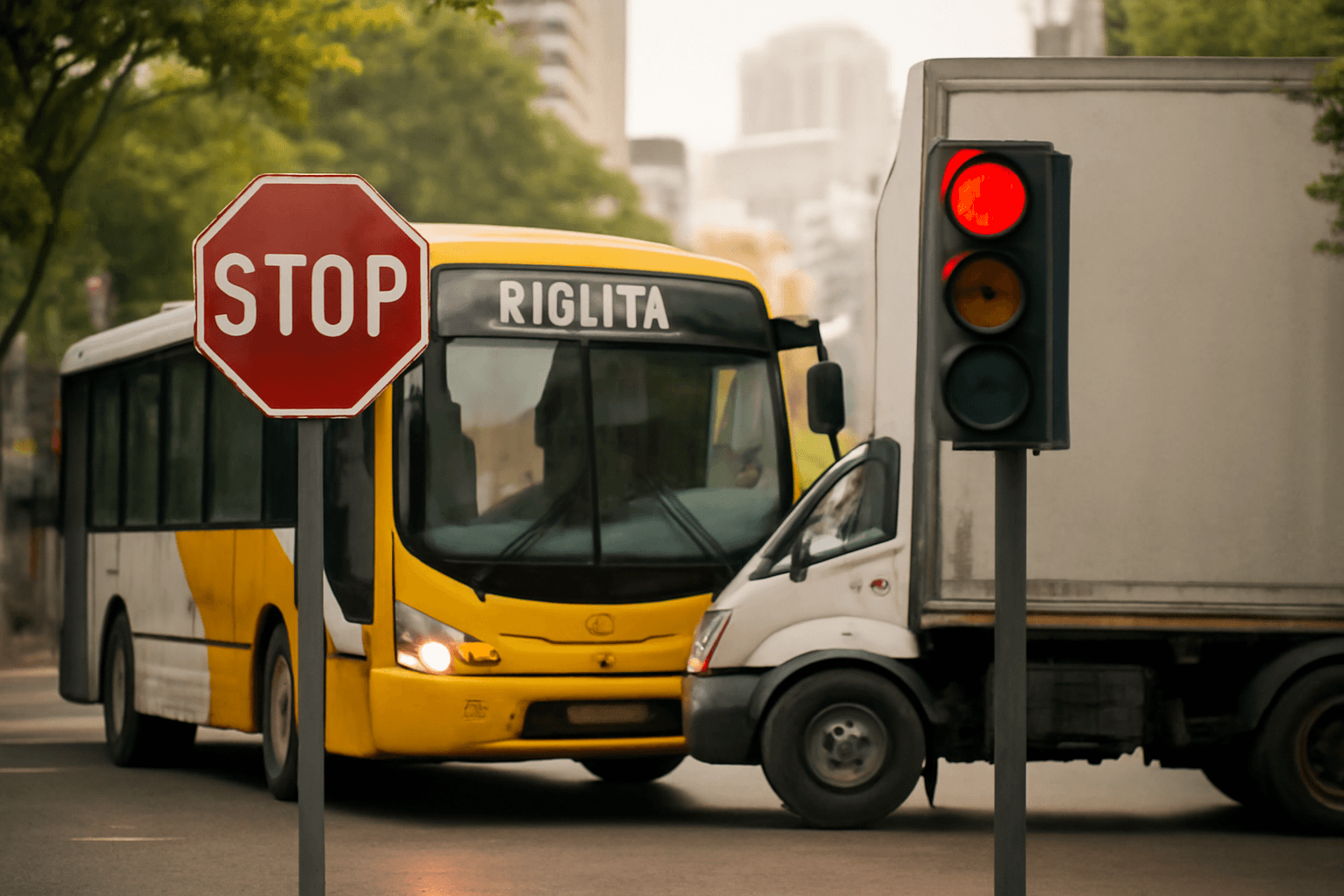 Choque entre buseta y camión en avenida 10 de Cúcuta