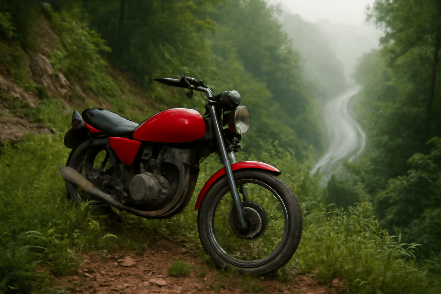 Motocicleta abandonada en Puente Búrbura, Convención
