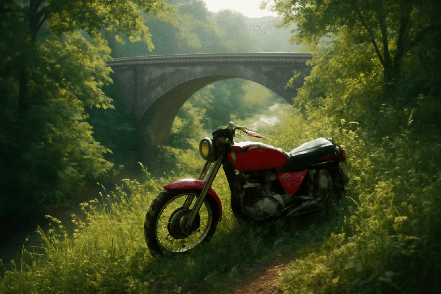 Motocicleta abandonada junto a la vía entre Convención y Ocaña