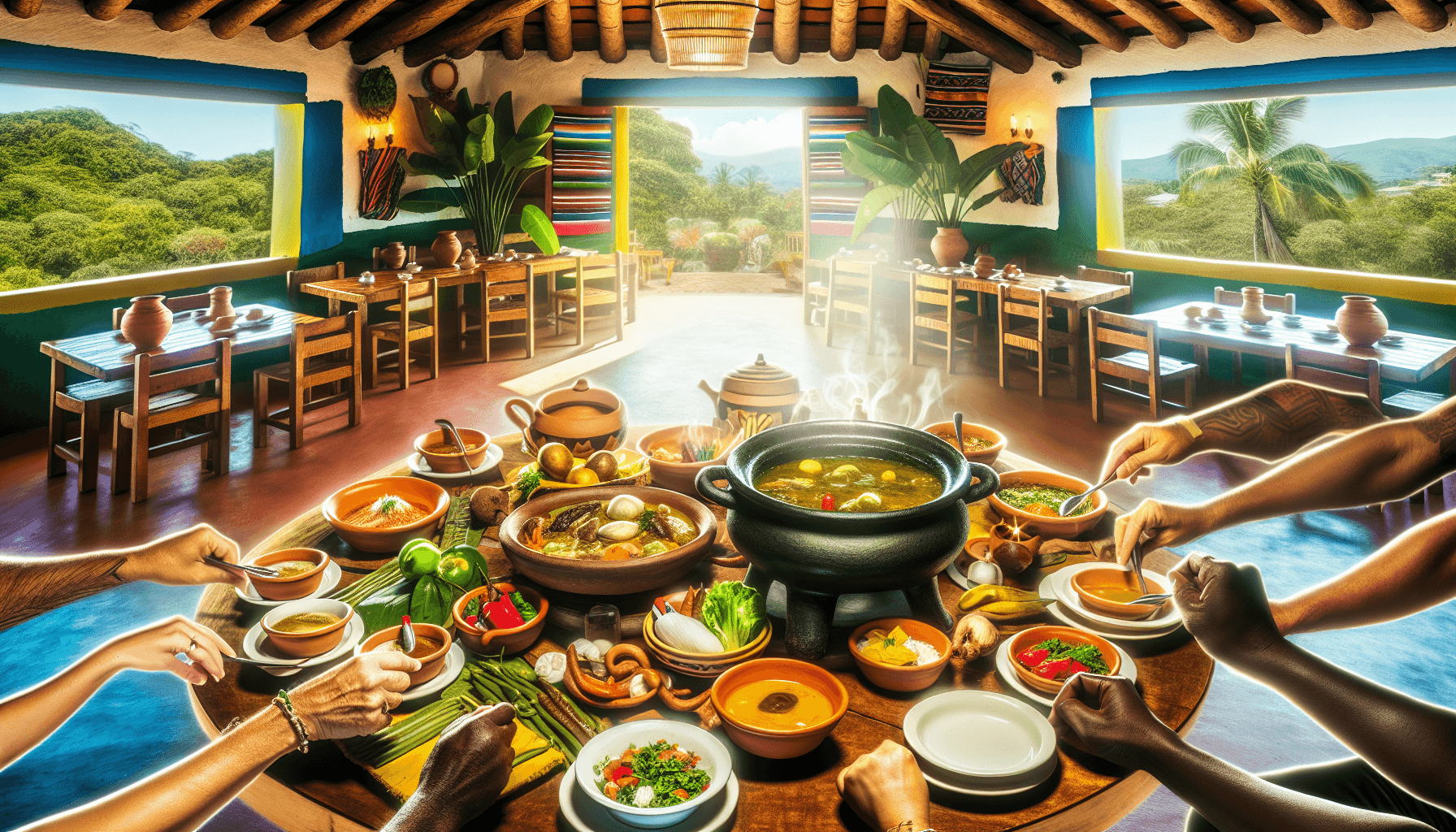 Turista prueba el ajiaco y sabores tradicionales en La Concordia